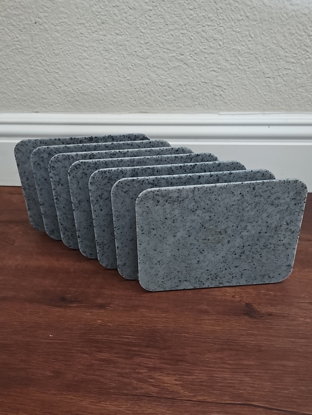 Vintage Eldon Faux Granite Speckled grey Acrylic Letter Holder / Desk Organizer